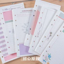 50 листов, А5, А6, цветная бумага, серия для девочек, блокнот, заправка, 6 отверстий, вкладыш, руководство, внутреннее ядро, сделай сам, планировщик, школьные, офисные принадлежности