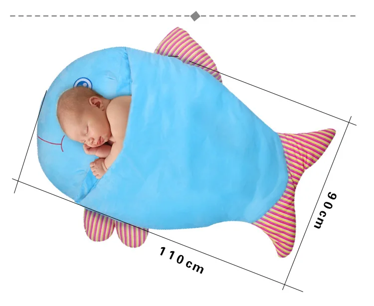 Спальный мешок с акулой для малышей, плюшевый толстый хлопковый спальный мешок с рисунком для маленьких девочек и мальчиков, спальный мешок для малышей, Sac Couchage Enfant Sac De Couchage