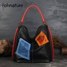 Новинка года. Сумка-тоут из натуральной кожи. Винтажная модная однотонная сумка с мягкой застежкой и карманом. Универсальная женская сумка