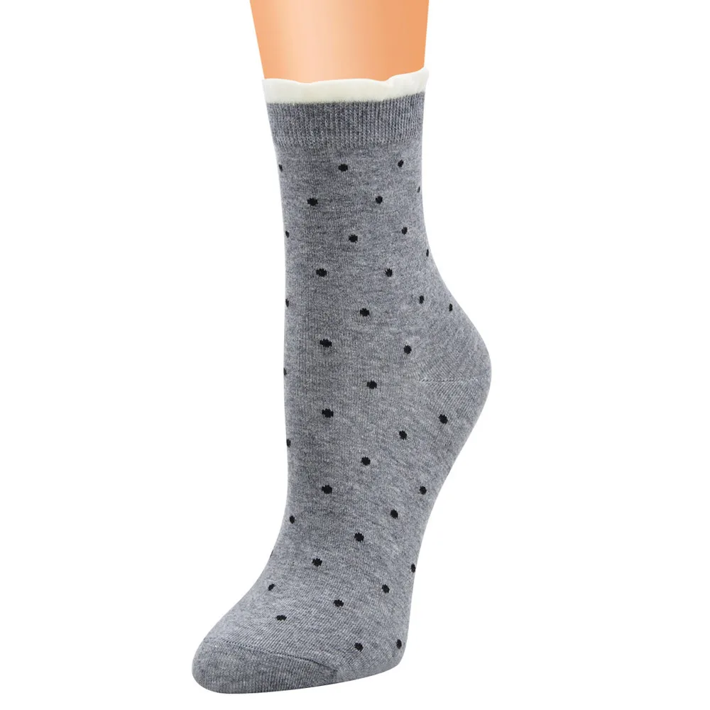 Горячая распродажа новые женские милые горизонтальные точки узор женские носки без пятки удобные Прямая#30