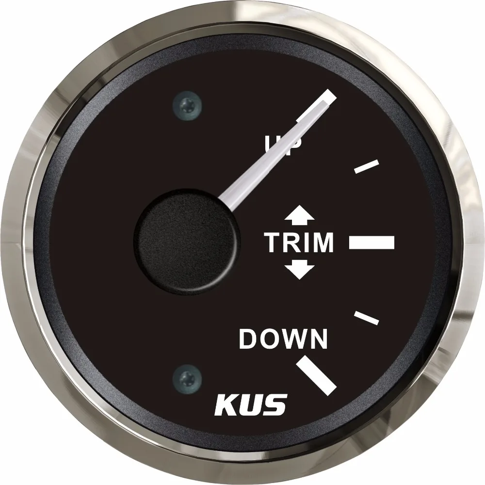 

New KUS Universal 2" 52mm Boat Trim Gauge Outboard Engine Marine TRIM METER 12V 24V with Red/Yellow Available Backlight 0-190ohm