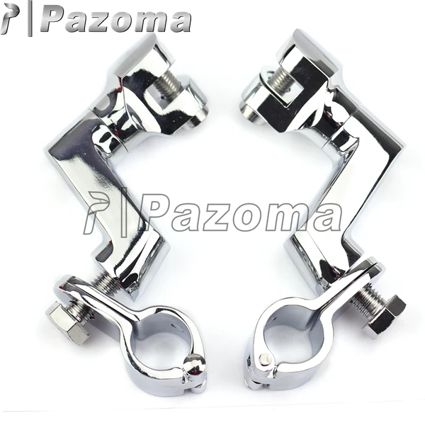 

PAZOMA Replacement Chrome 1" (25mm) Engine Guard Tubing Bowleg Offset Foot Peg Mounts for Honda Yamaha Kawasaki Harley Triumph