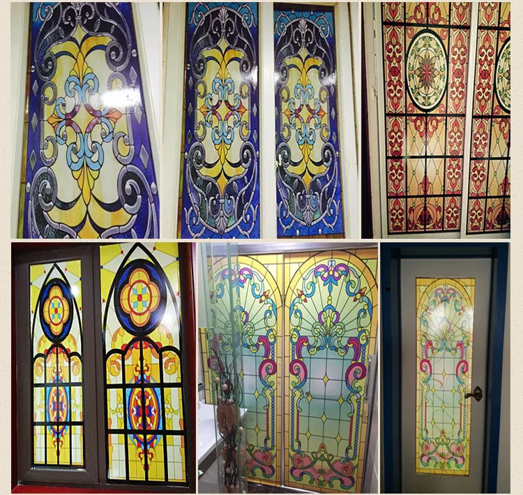 Изготовление размеров под заказ декоративная Тонировка окон стекло плёнки Европейский мозаики церкви матовый, непрозрачный статический цепляются клей 55x120 см