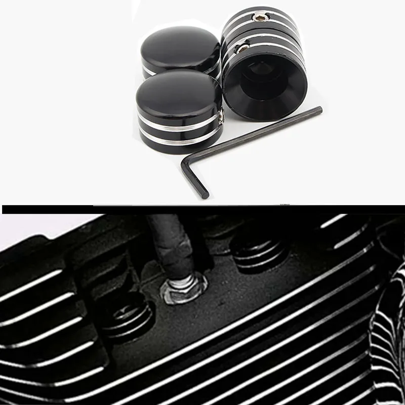 

4pc/set Motorcycle Screw Engine Cover Trim Head Screw Cover Edge Bolt Screw Caps Topper for Harley Twin Cam Sportster XL883 1200