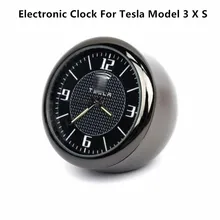 Для Tesla модель 3 X S автомобильные часы вентиляционное отверстие ремонт интерьера светящийся электронный кварцевый орнамент
