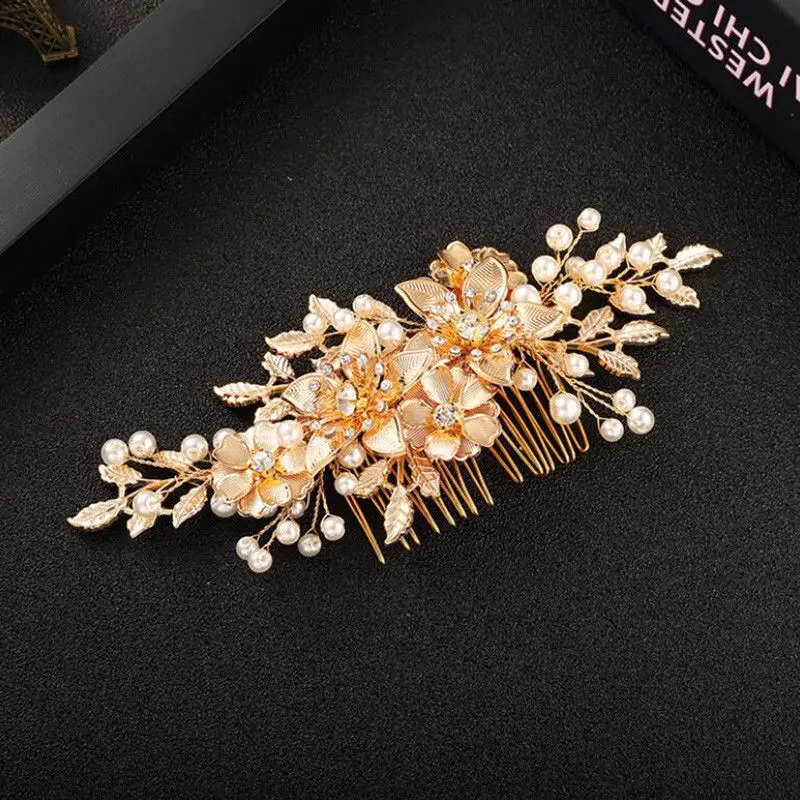 Bridal Hair Ornaments Fashion Hairwear Wedding Hair Accessories Comb for Hair Women Girl Headpiece Headdress Head Decoration Pin - Окраска металла: style 1