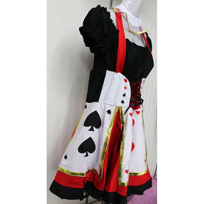 Роскошное сексуальное платье королевы сердец на Хэллоуин для женщин, костюм принцессы для игры в казино, покер, костюм для косплея, костюм королевы для игры в карты