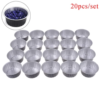

HOT 20 Pcs Black Color Round Shape Aluminum Foil Wax Melting Bowl Melting Wax Bowl Wax Beans Bowl Capacity High Quality