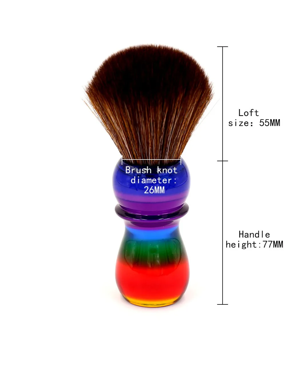 Yaqi 26mm Rainbow Brown Synthetic Hair Shaving Brushes