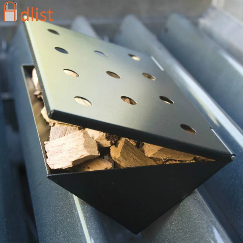 

Non-Stick V-Shape BBQ Smoker Gas Grill Smoker Box Wood Chip Smoker Short Barbecue Smoking Box Outdoor Flavour Grill box BBQ Tool