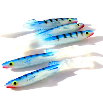 

Artificial 6pcs/lot Soft Fish Lure Soft Bait Single Tail Fishing Lures 8cm/11cm