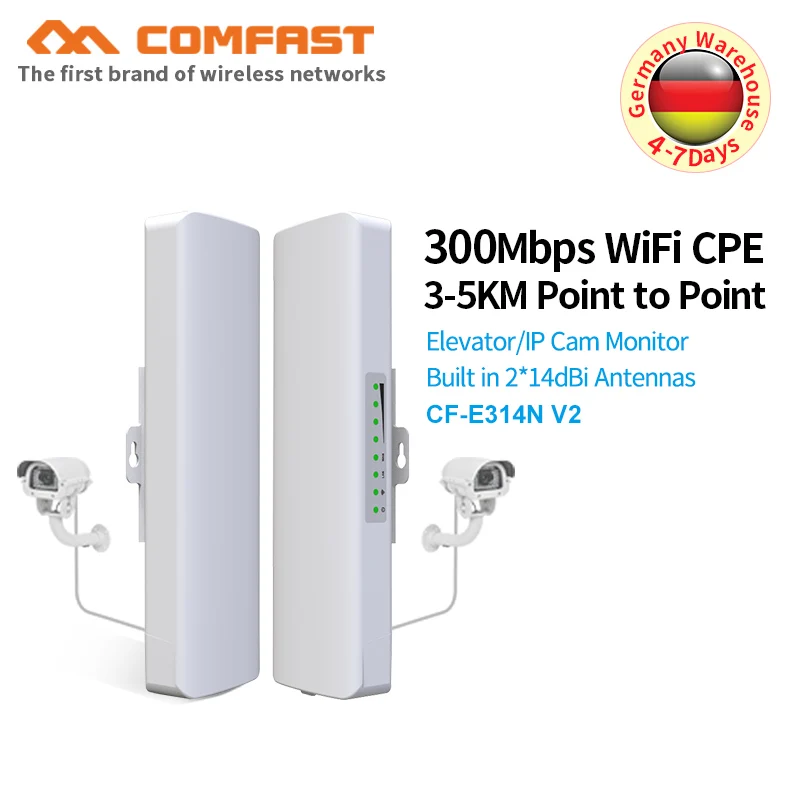 

300Mbps Weatherproof IP camera CPE COMFAST Outdoor 2. 4G wi-fi Access Point Wireless Bridge 1-3KM Range Extender router antenna
