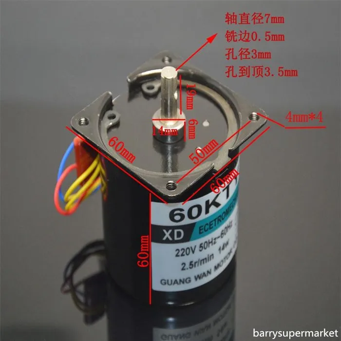 Servo motor ac motor gear motor 220V AC synchronous motor sewing machine motor 60KTYZ  2-way CW CCW  Reduction motor 2.5-110RPM 6