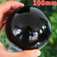 100 มิลลิเมตรหายากธรรมชาติสีดำ Obsidian Sphere ขนาดใหญ่คริสตัลบอล Healing Stone HITM ควอตซ์ลูกบอลคริสตัลฟรีเพื่อส่งคริสตัลฐาน
