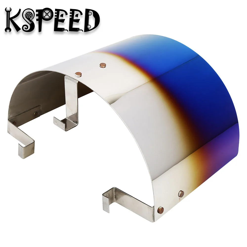 2.5 5" Universal Cone Stainless Steel Titanium Blue Heat Shield Air