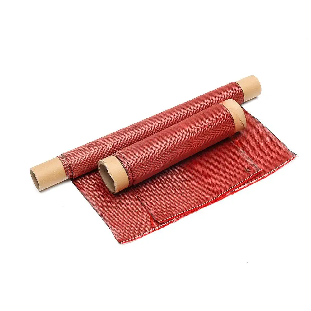 

NEW 1m Red 3K 100% Real Carbon Fiber Cloth Carbon fiber mixed Fabric 30/50/60/100cm wide Twill Carbon cloth Aramid fiber 200g/m2