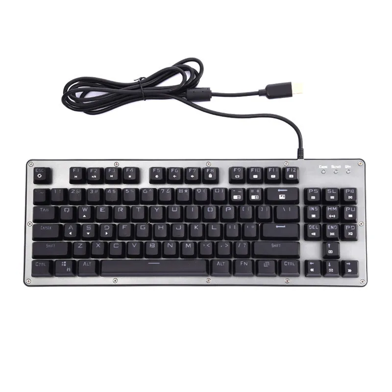 

New Professional Game Mechanical Keyboard Gaming USB Powered Keyboards Colorful LED Backlight Blue Switch for Desktop Computer