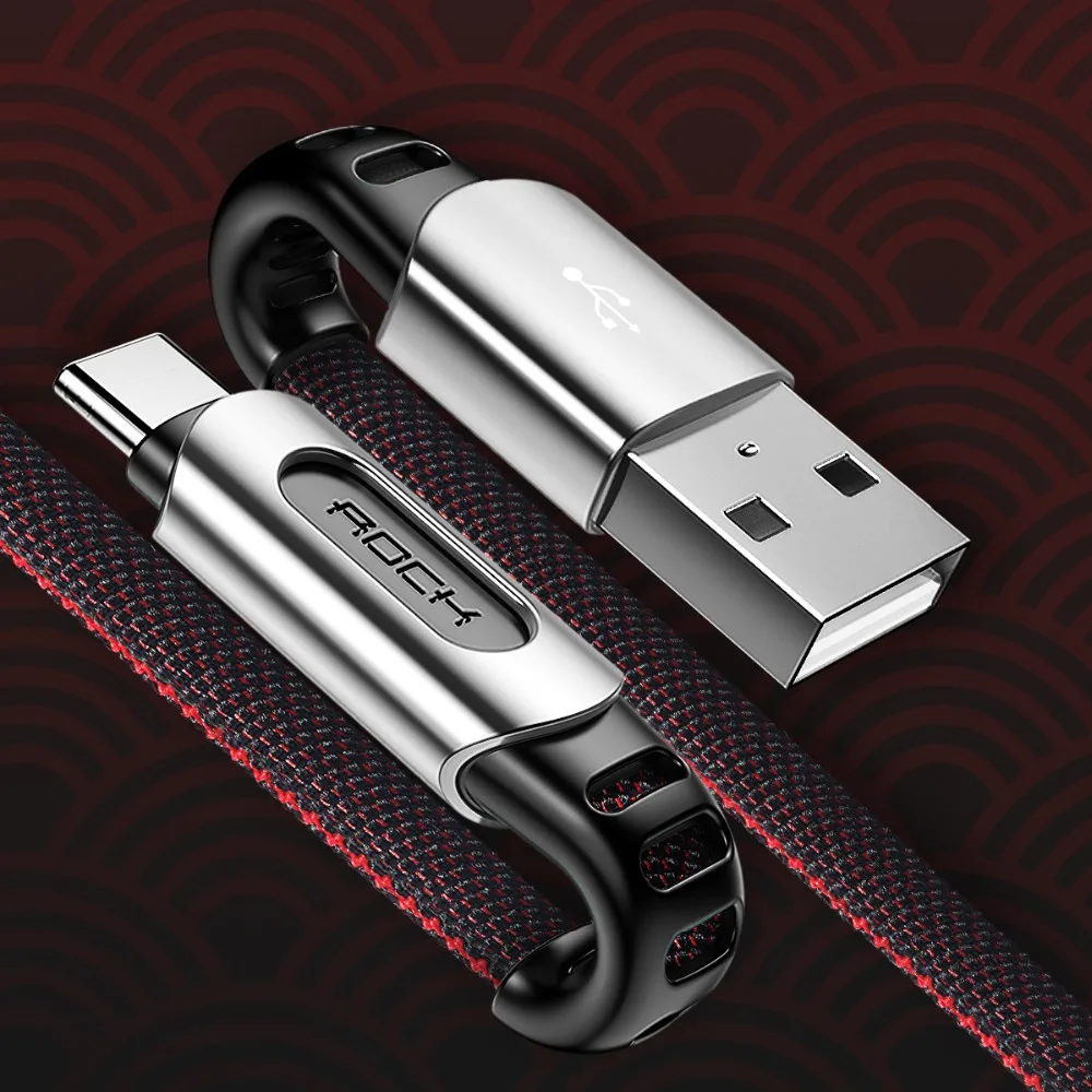 

M8 Zinc Alloy Nylon Braid USB Cable For Type-C 1M Fast USB Charging Charger