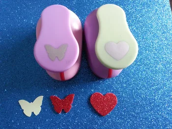

free shipping 2pcs(1pc heart and 1pc butterfly )1.5 inch eva foam punch DIY hole craft punch scrapbooking punches paper punchers