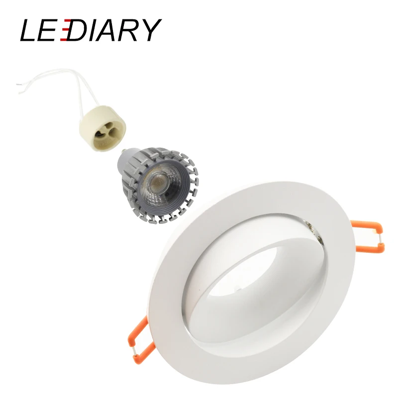 

LEDIARY Simple Round Double Rings Spotlights Base MR16 GU5.3/GU10 12V 85-265V 75mm Hole Beam Rotatable Living Room Replaceable