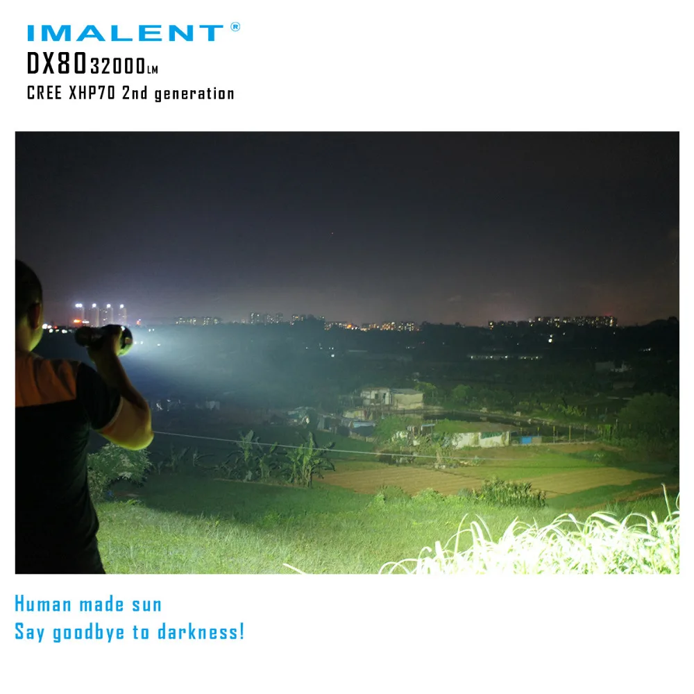 IMALENT DX80 Cree XHP70 LED Flashlight 32000 Lumens 806 Meters USB Charging Interface Torch Flashlight IMALENT DX80 Cree XHP70 LED Flashlight 32000 Lumens 806 Meters USB Charging Interface Torch Flashlight