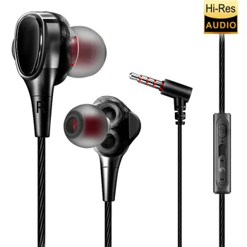 

3.5mm Wired Headset Earbuds Heavy Bass Earphone for Android Hifi Microphone Mic Volume Control for Mobile Phone