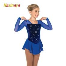 Платье для фигурного катания Nasinaya, индивидуальные юбки для конькобежцев для девочек, женщин, детей, Patinaje, гимнастика, представление 313