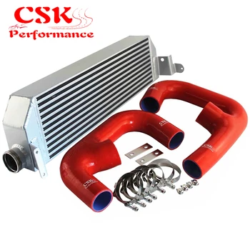 

Upgrade FMIC Twin Intercooler Silver+Black/Blue/Red Hose Kit Fits For Volkswagen Golf R GTI MK7 2.0T