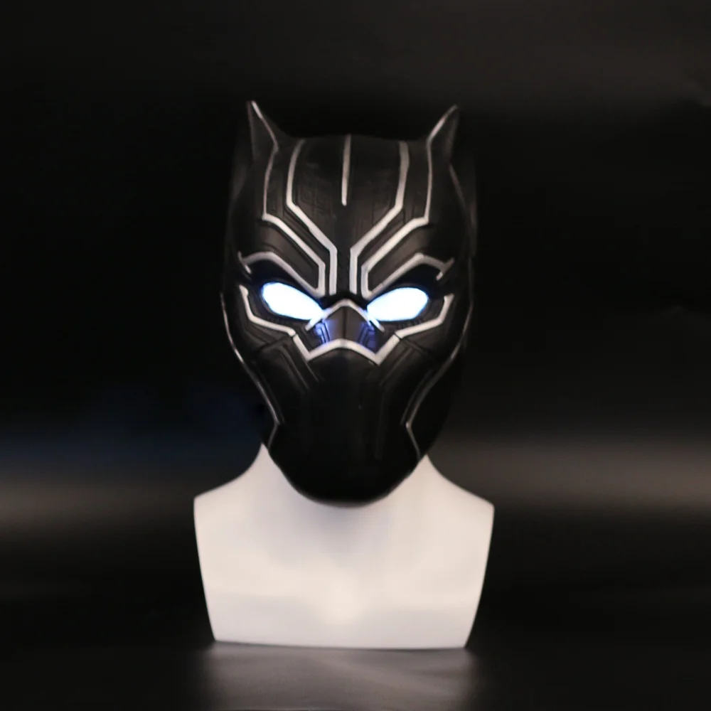 2017 New Captain America Helmet With light Black Panther Helmet Civil War Cosplay Mask Halloween Party Prop (3)