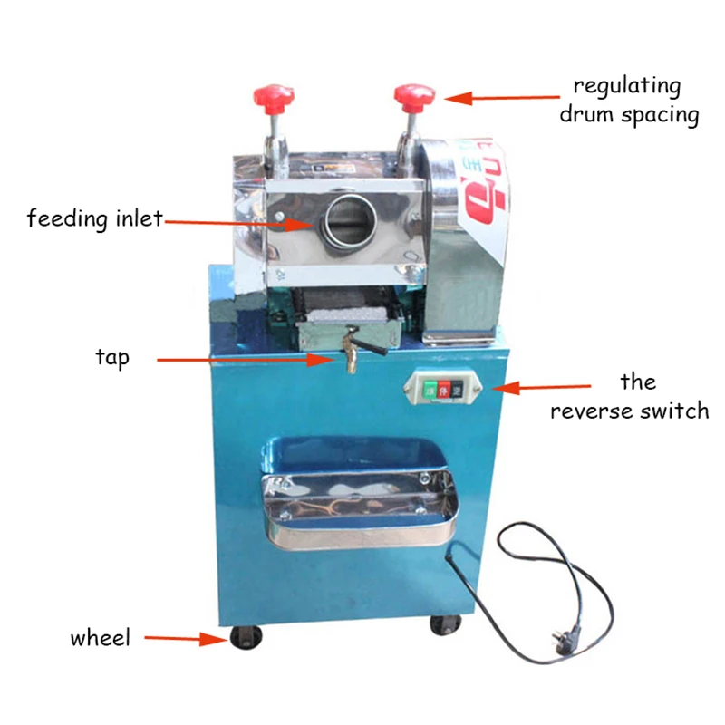 Электрический тростника соковыжималка машина Нержавеющая сталь сахарного тростника соковыжималка вертикальной сок тростника нажатия