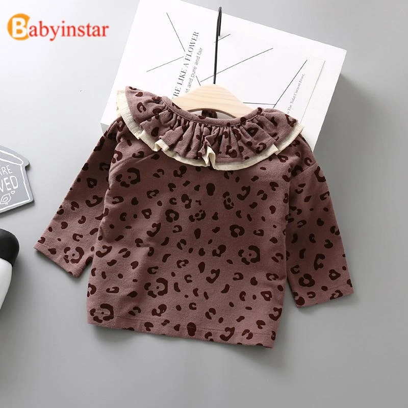 Babyinstar Kids Blouse Cheetah Print Girls Blouse Cotton Shirts For Teens Blouse Kids Clothing Long Shirt For Girls