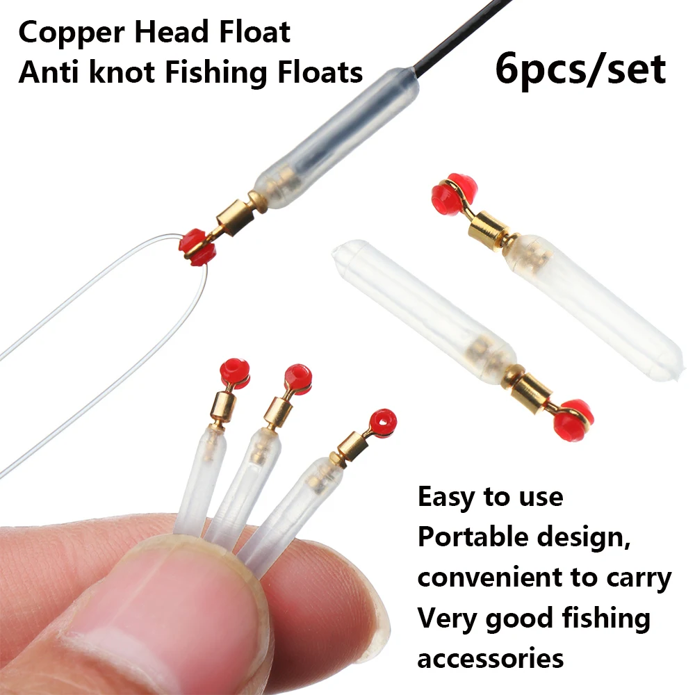 6 шт./компл. силиконовая Медная головка Поплавок рыболовный поплавок анти узел Рыболовные Поплавки вращающаяся трубка поплавок Буй рыболовные аксессуары