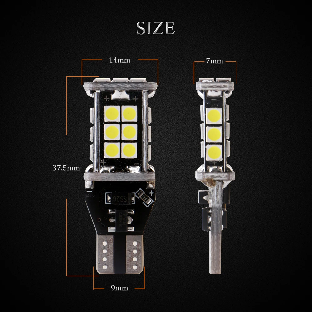 Фото 2 10 шт./лот W16W T15 светодиодные лампы 3030 SMD Canbus без ошибок резервные 921 912 2 10 шт./лот W16W T15 светодиодные лампы 3030 SMD Canbus без ошибок резервные 921 912