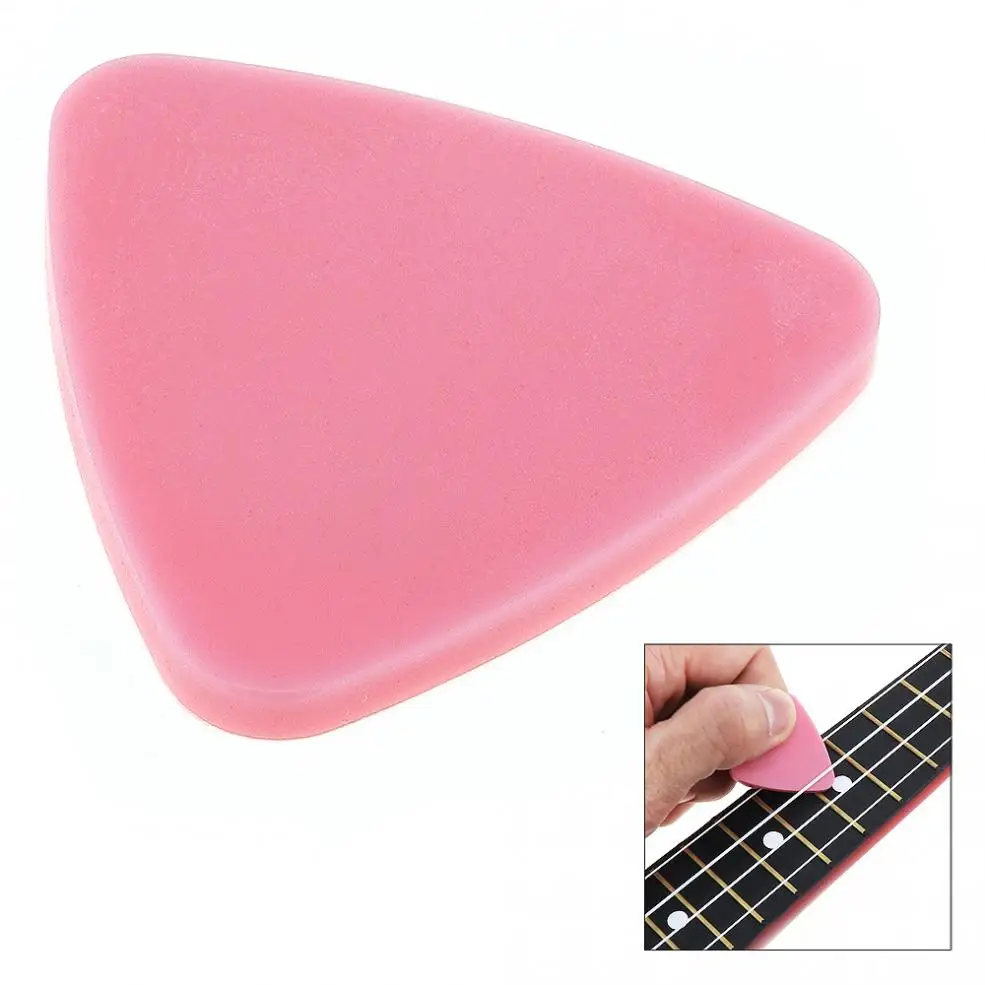 

New! Soft Felt Pink Ukulele Pick 2mm Thickness Silicone Material Plectrum with Non-slip Design