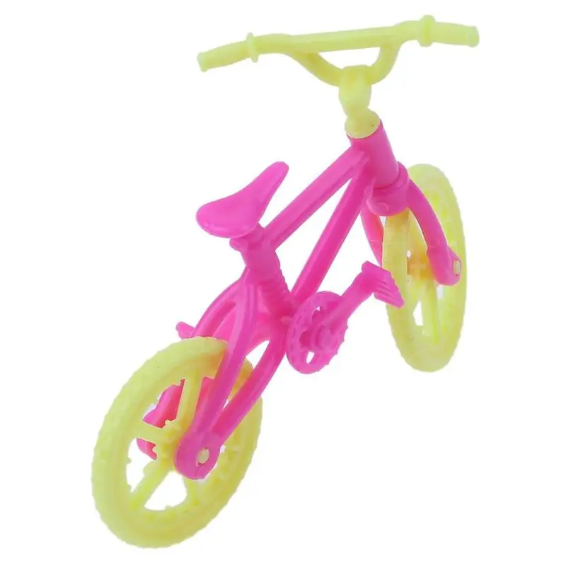 2pcs/lot Kids Mini Bicycles Toy Plastic Children Handmade Bike for Doll Accessories Child Play House Girls Dollhouse Preted Play