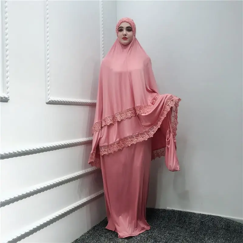 2 шт. abaya Robe Khimar Дубай, Турция мусульманский хиджаб платье кафтан цзилбаб Caftan молитва Исламская одежда Рамадан набор поклонения Халат