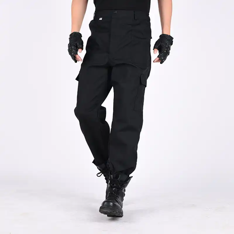 Venta > pantalon negro tipo militar > en stock