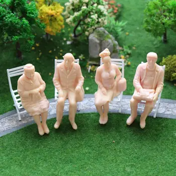 P2510 12pcs/24pcs G scale Figures 1:25 All Seated Unpainted People Model Train Railway