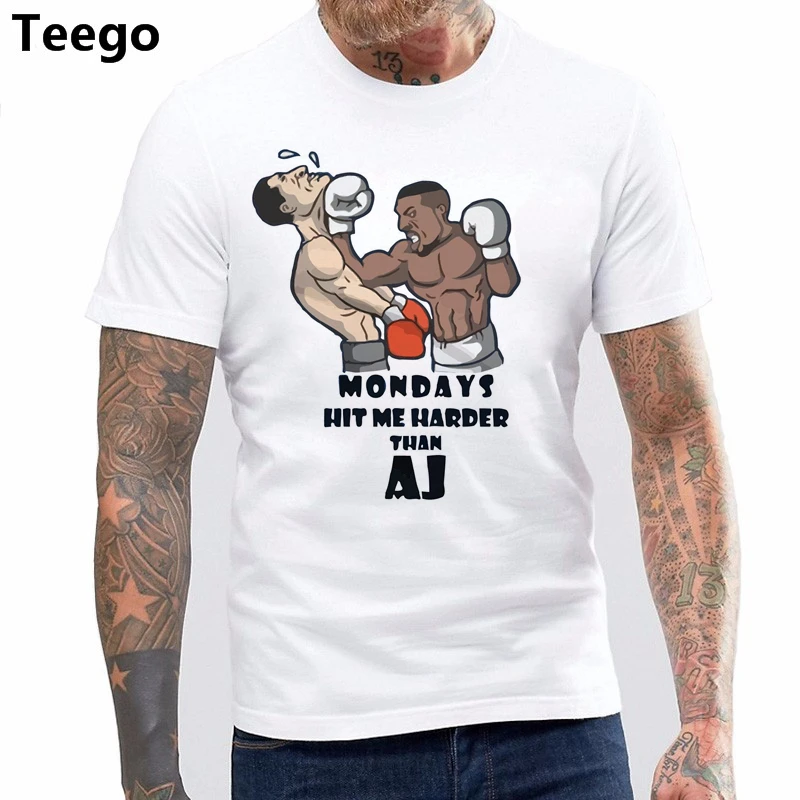 

Cartoon Anthony Joshua Boxinger T-Shirt - Mondays Hit Me Harder Than AJ