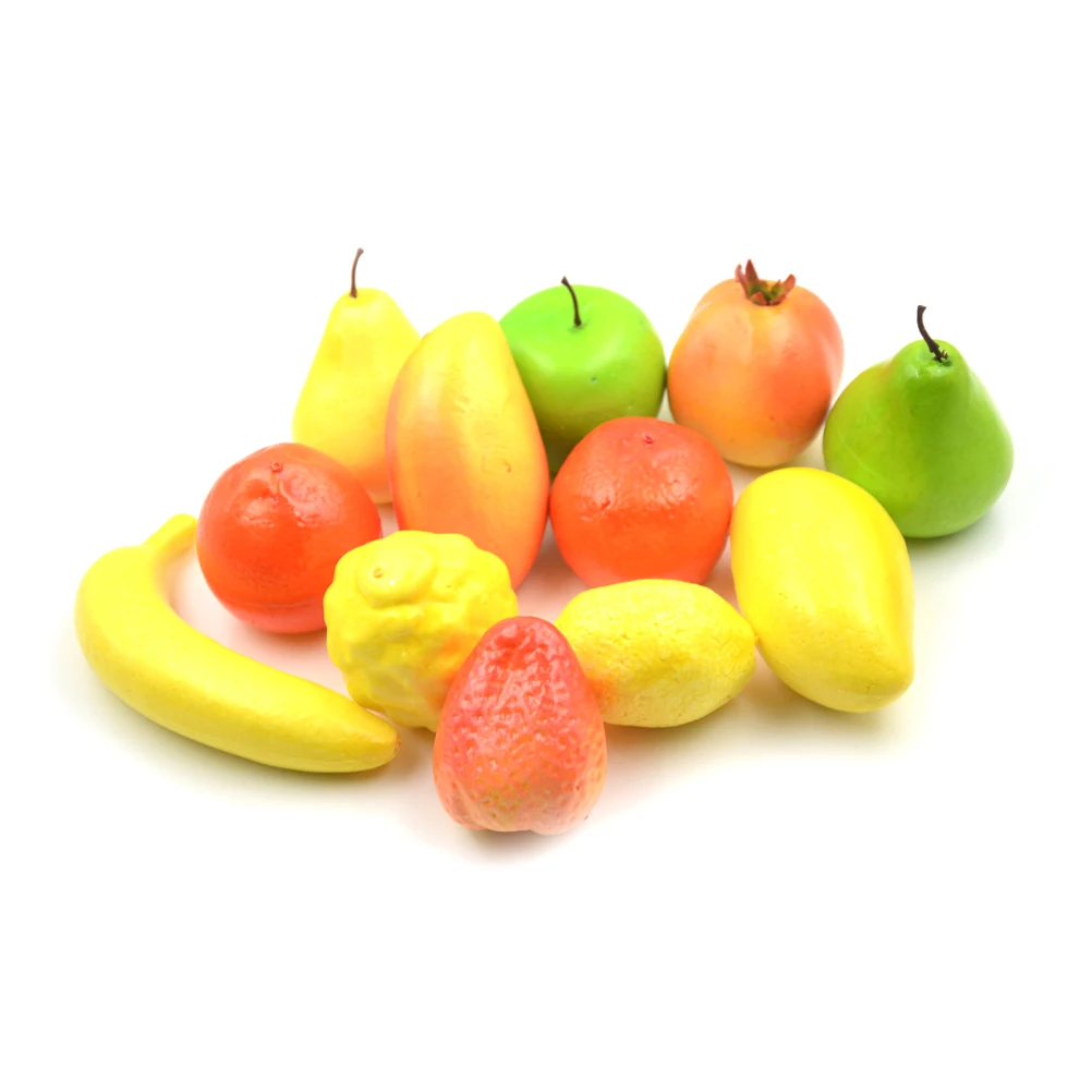 12Pc/set Lifelike Artificial Kitchen Plastic Fruit Vegetable Pretend