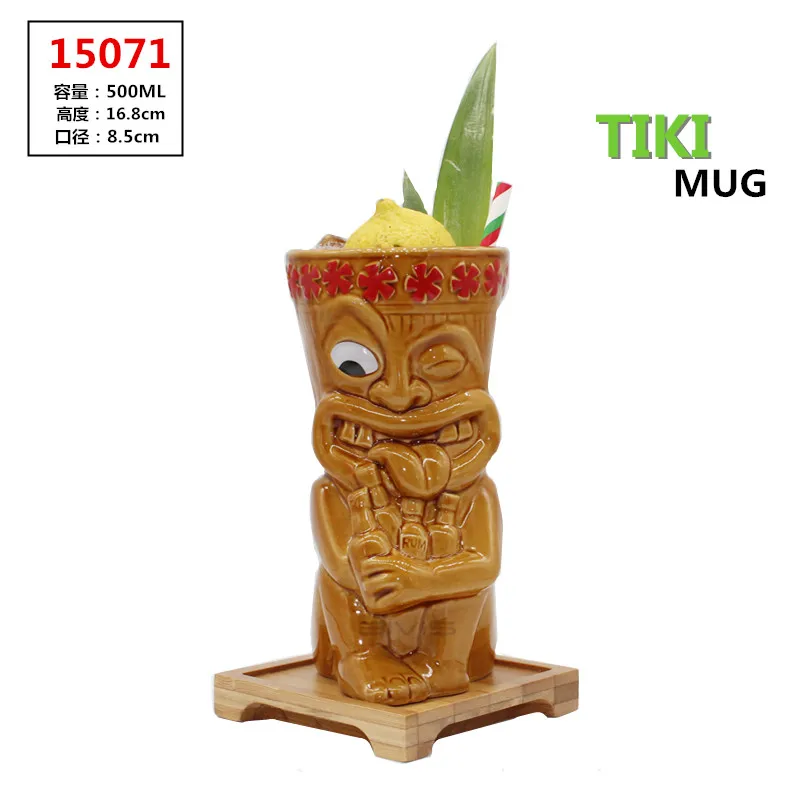 Hawaii Tiki кружки Коктейльные футбольные чашки пивные напитки Кружка вина керамическая Tiki кружки - Цвет: see chart