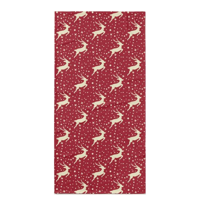 

Red Flying Reindeer in Snow Christmas Kitchen Hand Towel New Year Holiday Christmas Gifts for Kid Soft Bath Beach Travel Towels