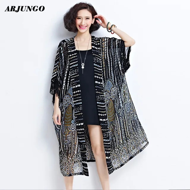 Buy ARJUNGO summer chiffon Kimono women loose Large