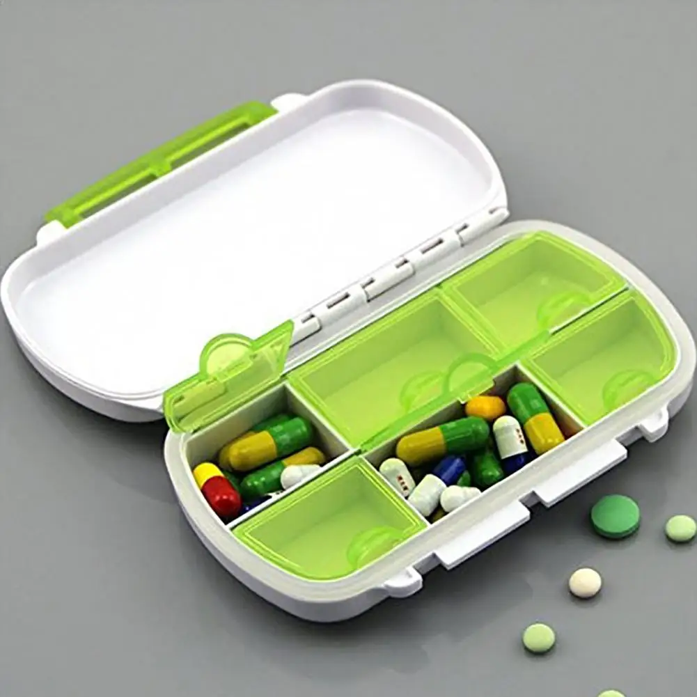 Portable 6 Slot Waterproof Pill Box Storage Container Travel Drug