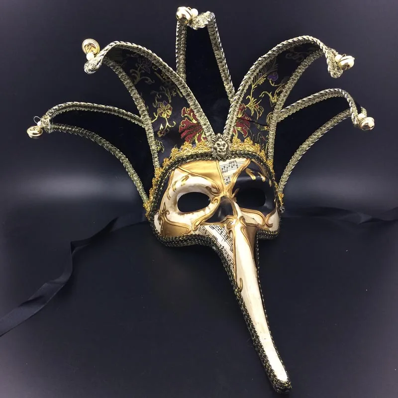 Party Cosplay mask long nose Halloween masquerade mask painted antique mask