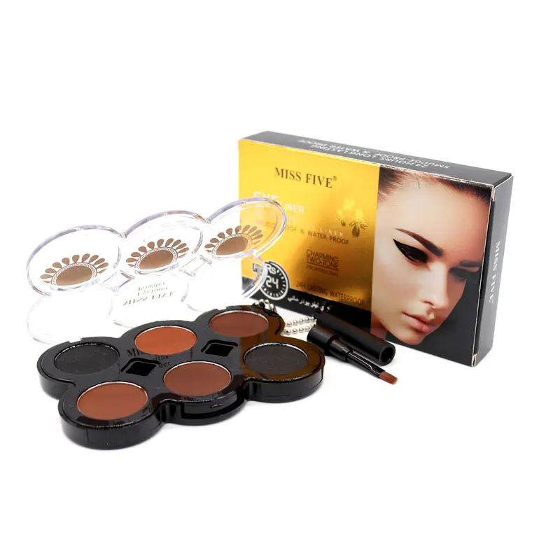 

MISS FIVE 6 In 1 Eyebrow Eyeliner Powder Makeup Palette Waterproof Long Lasting Brown Natural Eye Brow Eye Liner Kit Cosmetics