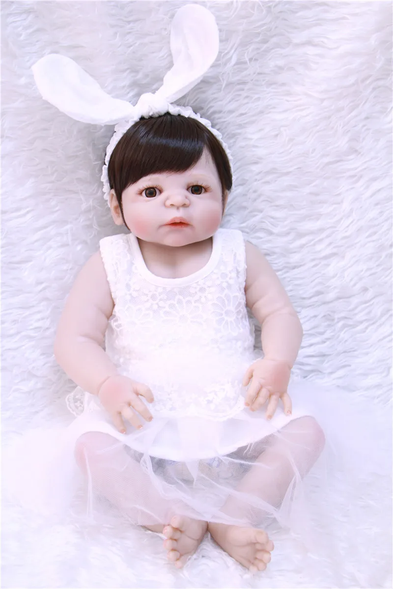 

22" 55cm full silicone reborn babies dolls bebe alive stylish realistic handmade fashion doll best gift kids bonecas brinquedos