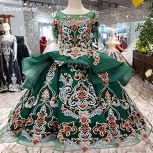 LS98550 pretty green puffy flower girl dresses o-neck short sleeve floor length lace dresses pageant dresses for little girls LS98550 pretty green puffy flower girl dresses o-neck short sleeve floor length lace dresses pageant dresses for little girls