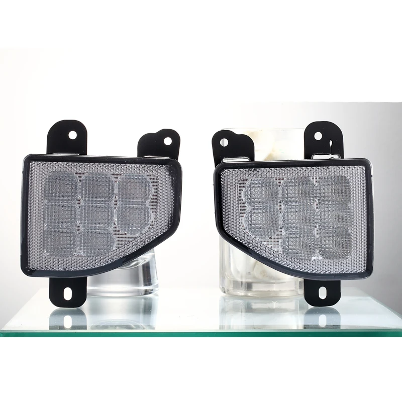 

2pcs Smoke Led Rear Bumper Fog Brake Lights Lamp For Jeep Wrangler JL 2018 2019 Red Light Car Accessories
