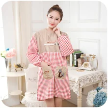 1 шт. Зимний толстый хлопок с длинными рукавами плед противообрастающие Кухонные фартуки с рукавами крышка сексуальные фартуки на взрослых